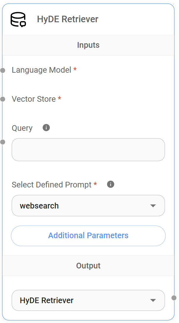 <p>HyDE Retriever Node</p>